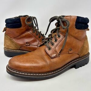 Crevo Bowman Chestnut Brown Leather Chukka Ankle Boots Men's Size 8.5 Side Zip